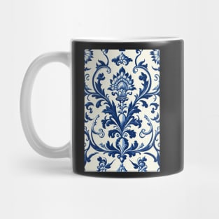 Floral Garden Botanical Print with Delft Blue and White Mug